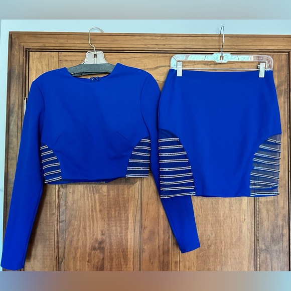 Two-Piece Dark Blue Homecoming Dress - Picture 1 of 2